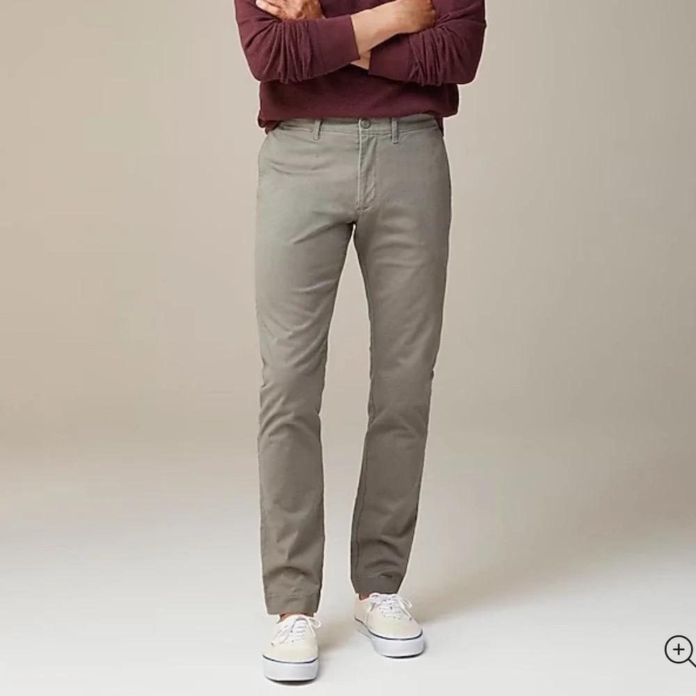 J. Crew 484‎ Slim Stretch Chino Pants Mens W33 L32 Khaki Tan Flat Front